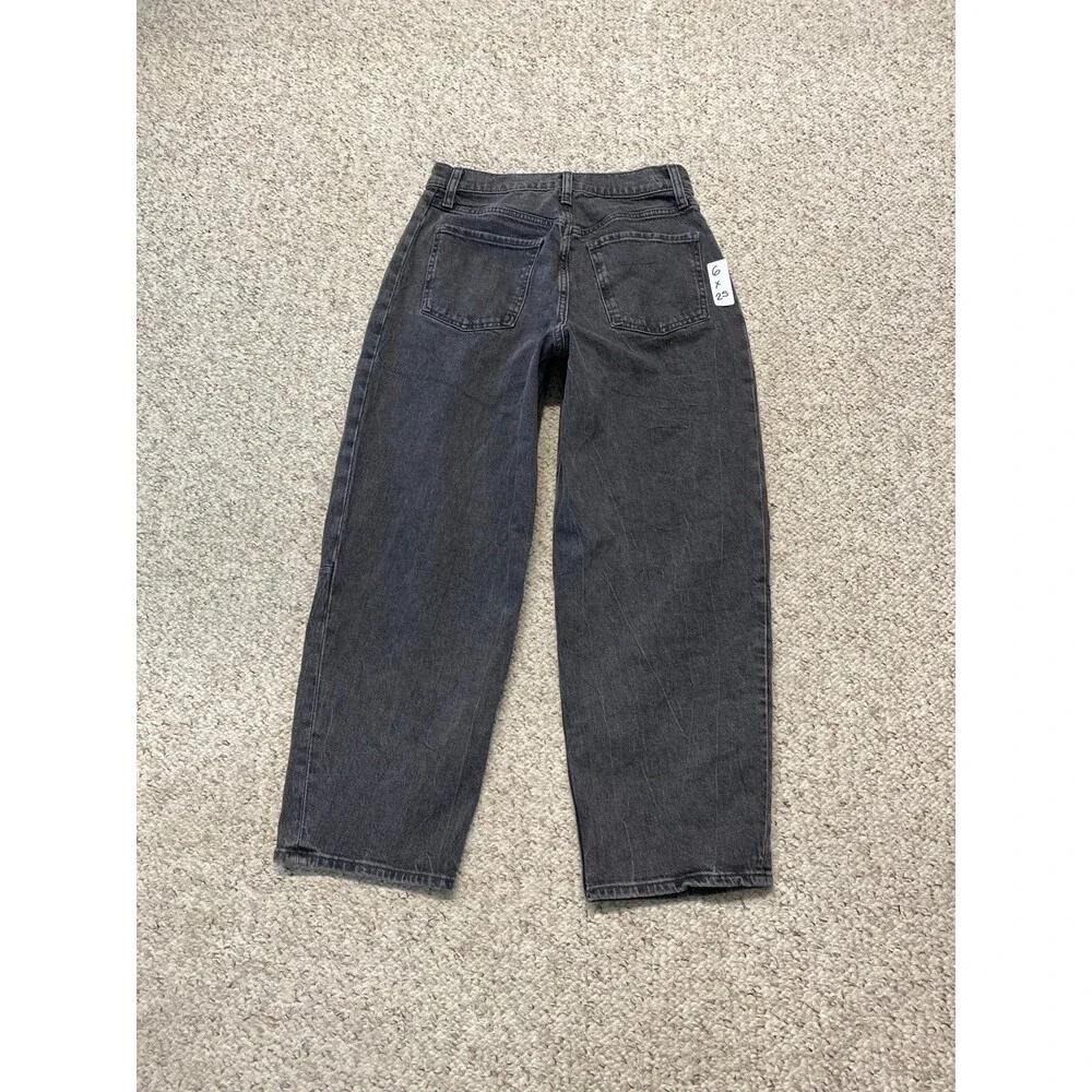 Old Navy High-Rise Barrel Leg Women's Gray/Graphite Size 6 - Picture 6 of 8